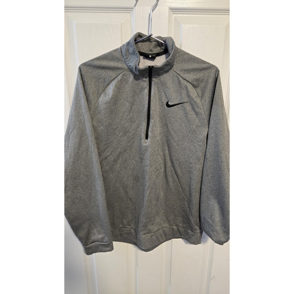 Nike Dri Fit Therma Training 1/4 Zip Pullover Gray Mens Size LARGE